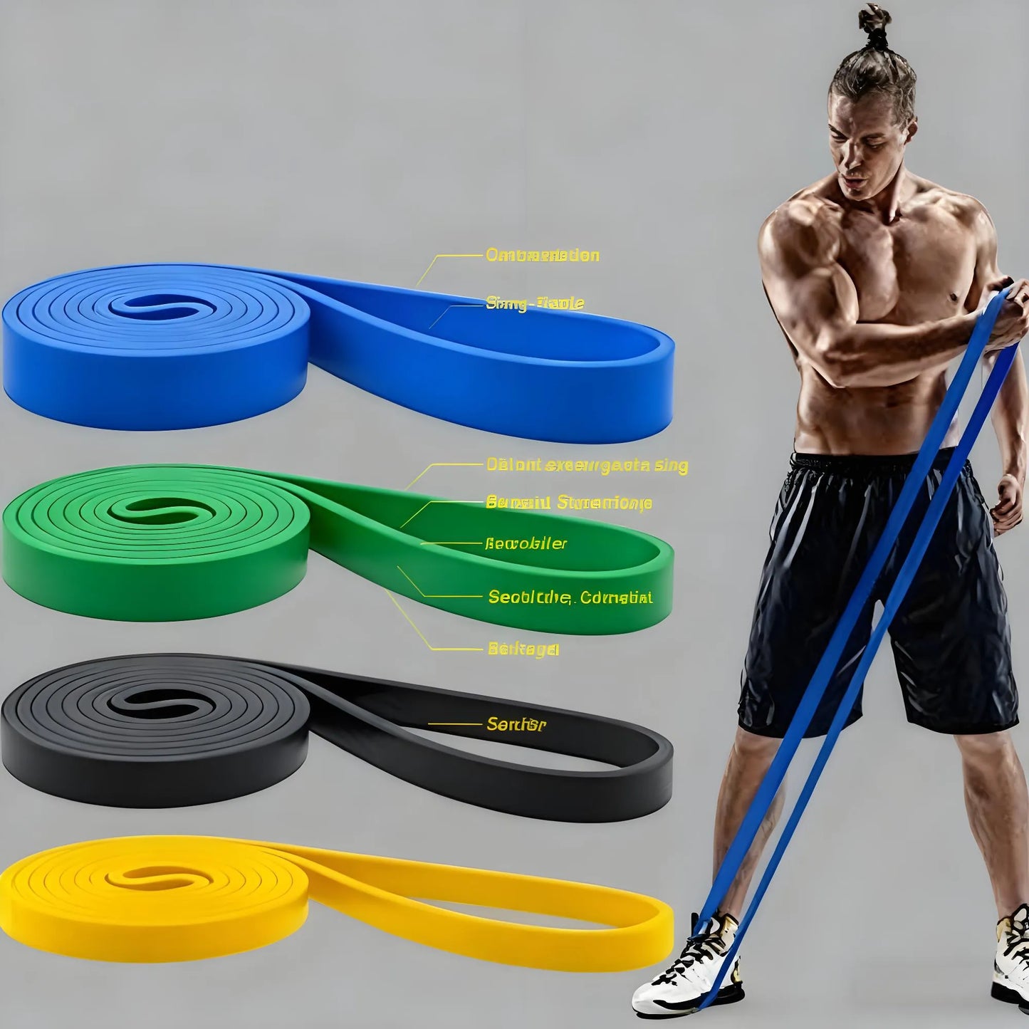 Resistance Bands for Pull Ups – Set for Exercise, Stretching, and Physical Therapy