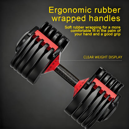 Adjustable Dumbbell Set – 105 lbs Total, 15-in-1 for Full Body Strength Training