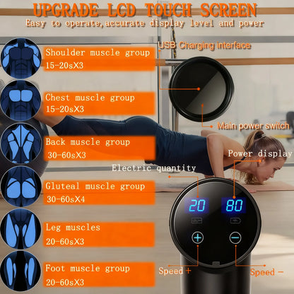 8-in-1 Smart Percussion Massage Gun | 20 Speeds for Full-Body Deep Muscle Therapy & Relaxation