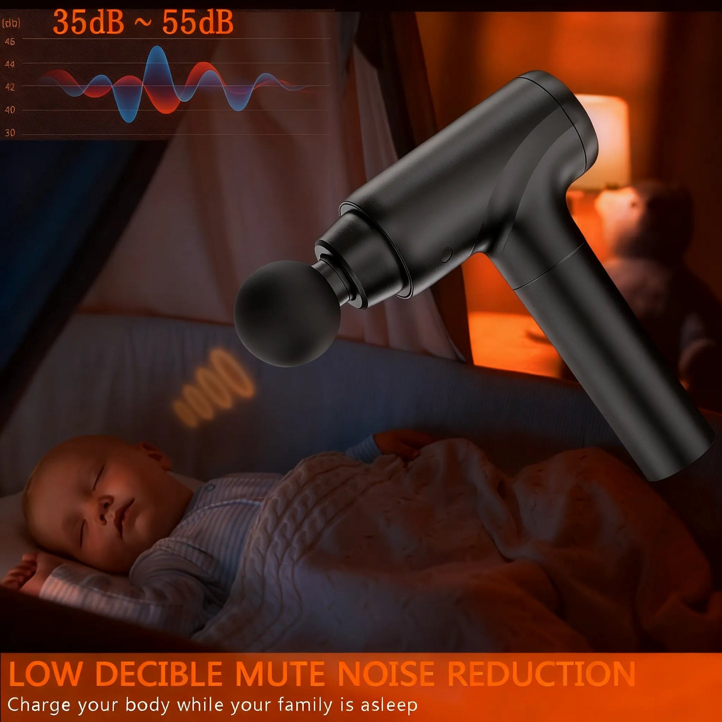 8-in-1 Smart Percussion Massage Gun | 20 Speeds for Full-Body Deep Muscle Therapy & Relaxation