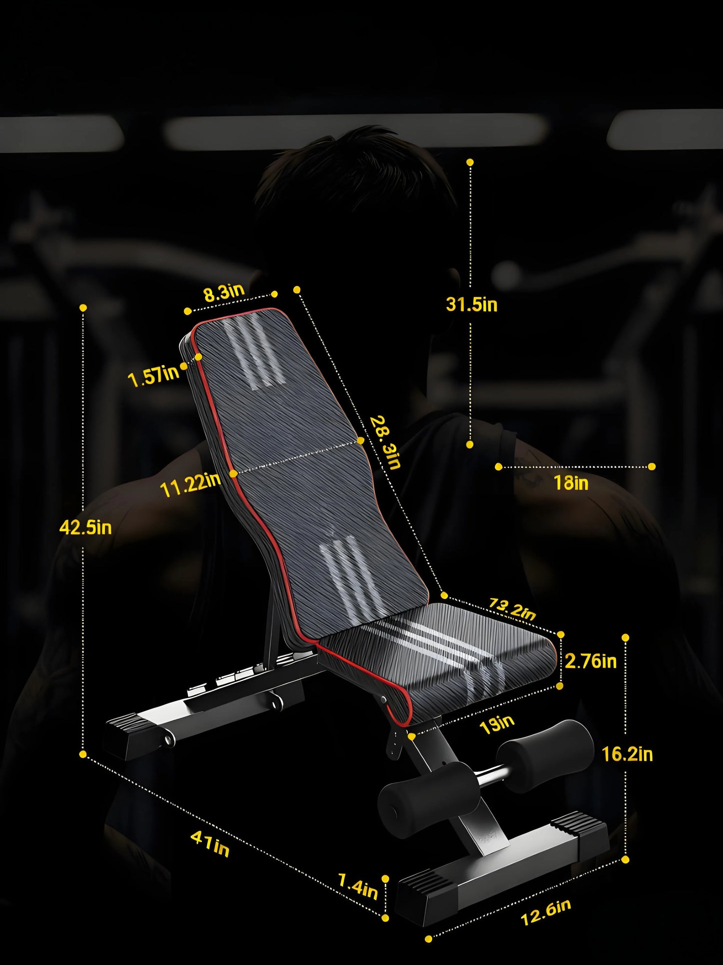 Adjustable Weight Bench – Foldable for Full Body Workout, Incline/Decline/Flat Positions