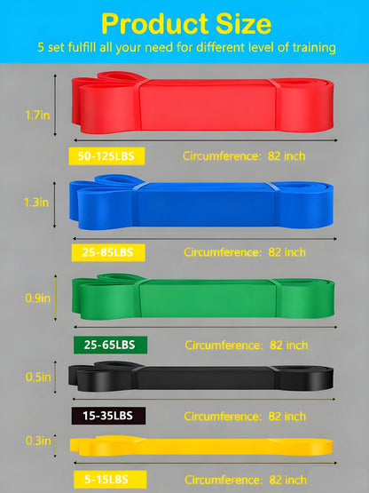 Resistance Bands for Pull Ups – Set for Exercise, Stretching, and Physical Therapy