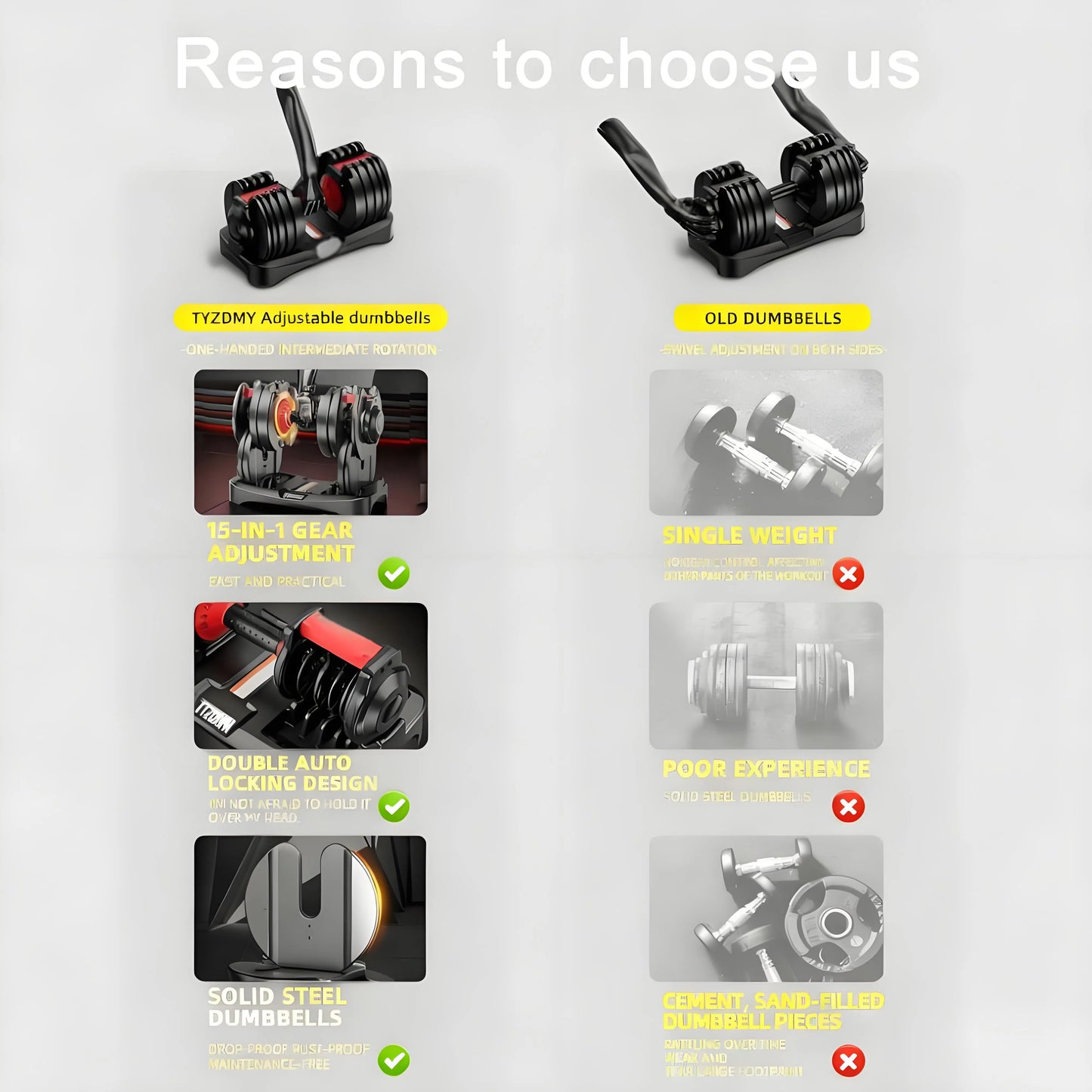 Adjustable Dumbbell Set – 105 lbs Total, 15-in-1 for Full Body Strength Training