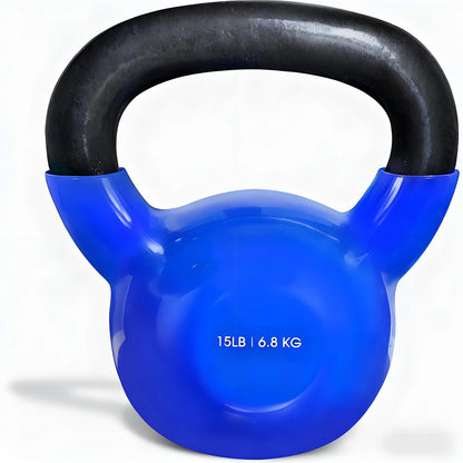 Vinyl Coated Cast Iron Kettlebells – 5-100 lbs, Full Body & Grip Strength Training