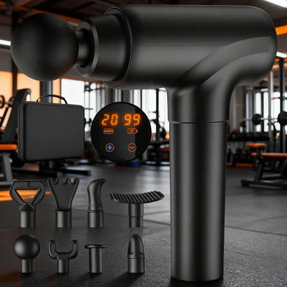 8-in-1 Smart Percussion Massage Gun | 20 Speeds for Full-Body Deep Muscle Therapy & Relaxation